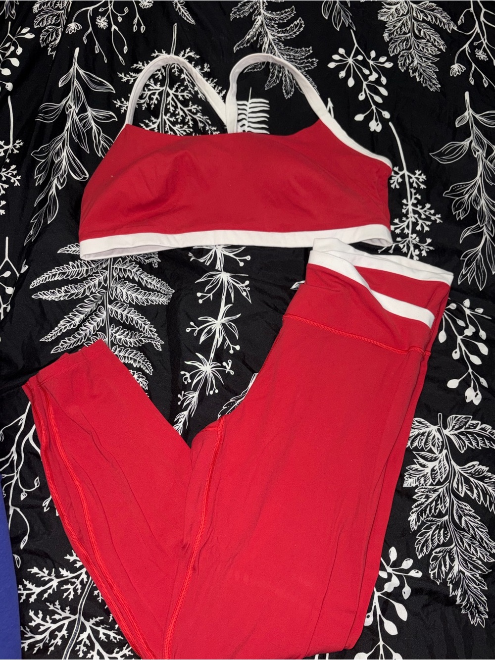 all in motion Red and White Sports Bra & Legging Set